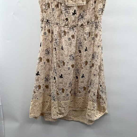 Blue Bird Women's Scoop Neck Floral Lace A-Line Dress Cream/Multi Size Large - Picture 5 of 9
